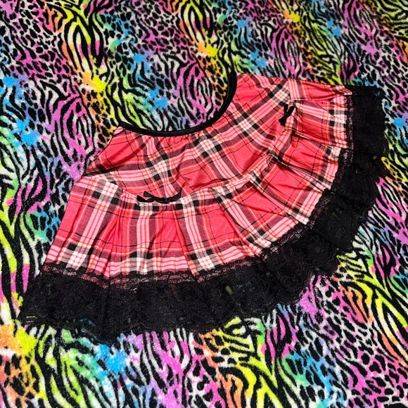 Spencer's Dresses & Skirts - Pink & Black Plaid Mini Skirt
